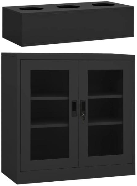 vidaXL Büroschrank mit Pflanzkasten Anthrazit 90x40x113 cm Stahl 3095261