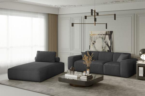 Sofa Set 2-teilig Sezlong und Sofa 3-Sitzer CELES in Stoff Scala Anthrazit