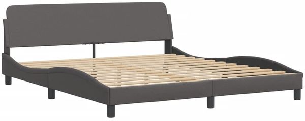 vidaXL Bett mit Matratze "Dover" Grau 180x200 cm Kunstleder 3208460 Bild 4