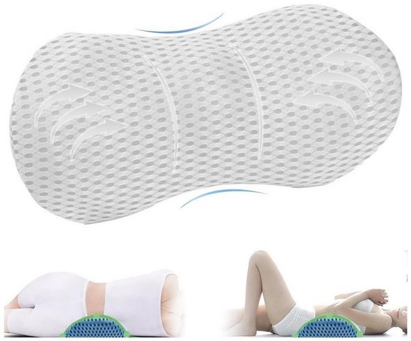 Mutig Rückenkissen Lendenkissen ergonomisches Rückenkissen Memory Foam, Lendenwirbelkissen zur Druckentlastung, orthopädisches Rückenstützkissen für unteren Rücken, Rückenpolster für Bürostuhl Autositz Bett Stuhl