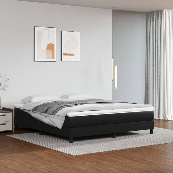 vidaXL Taschenfederkernmatratze Mittel Schwarz 180x200x20 cm Kunstleder 347842