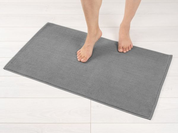 HAMMETEX Badematte rutschfeste Badvorleger, Höhe 7,5 mm, rutschhemmend beschichtet, strapazierfähig, Baumwolle, rechteckig, einfarbig, 100% Baumwolle, in 2 Größen erhältlich