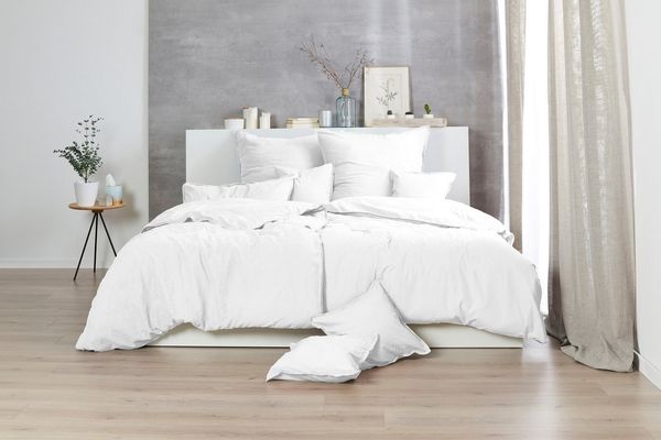 Renforce Bettwäsche stonewashed weiß 240x220