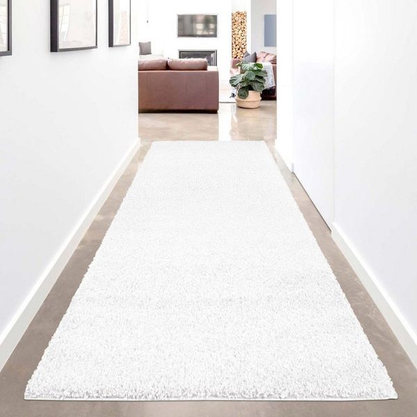 Carpet City Hochflor-Läufer Shaggi uni 500, rechteckig, Höhe: 30 mm, Shaggy-Teppich, Uni Farben, ideal für Flur & Diele, Langflor, Weich