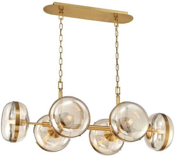 Elstead Lighting LED Pendelleuchte 6-flammig Nottingham Antikmessing