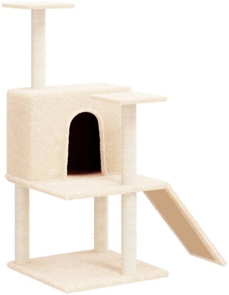 vidaXL Kratzbaum mit Sisal-Kratzsäulen Creme 109 cm 171669