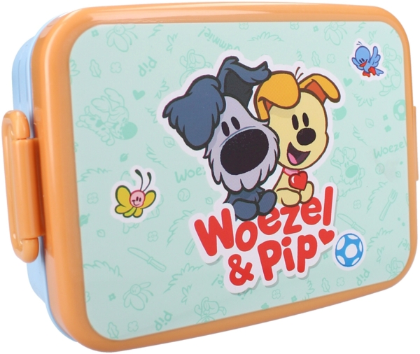 Woezel & Pip Brotdose – Fröhliche Lunchbox in Blau mit Woezel & Pip Aufdruck