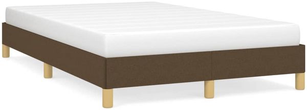 Einzelbettgestell Design für Erwachsene ohne Matratze Dunkelbraun 120x200 cm Stoff d4473e