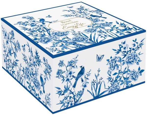 EasyLife Dessertschale Paradise Garden, Porzellan, Handwäsche empfohlen, Mehrfarbig, Blumen und Vogel, H: 6cm