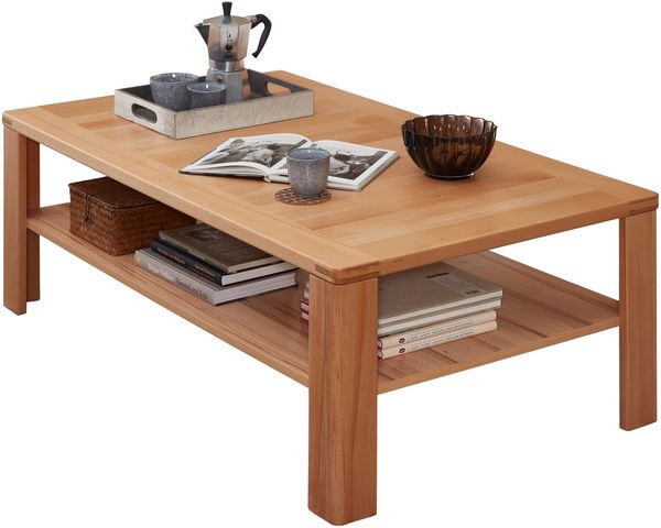 Couchtisch >Nature One< mit Ablageboden, in Kernbuche teilmassiv - 120x40x70cm (B/H/T)