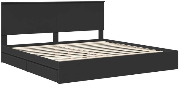 vidaXL Aufbewahrungsbett Schwarz 200 x 200 cm Holzwerkstoff 3411174 Bild 4