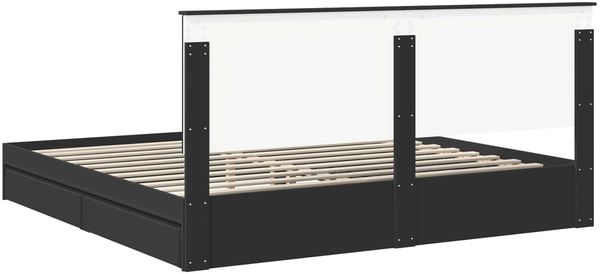 vidaXL Aufbewahrungsbett Schwarz 200 x 200 cm Holzwerkstoff 3411174 Bild 10