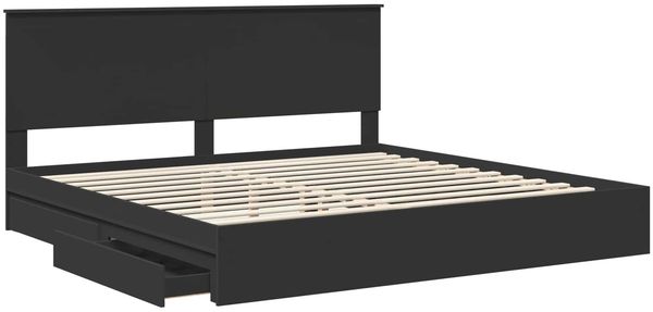 vidaXL Aufbewahrungsbett Schwarz 200 x 200 cm Holzwerkstoff 3411174 Bild 5