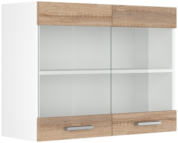 Hängeschrank R-Line Sonoma 80 cm mit Glastüren Vicco