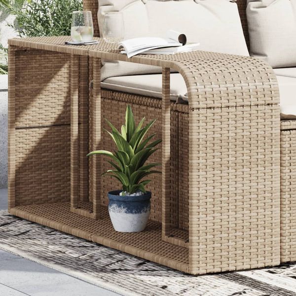 vidaXL Outdoor-Regale 2 Stk. Beige Poly Rattan 366070