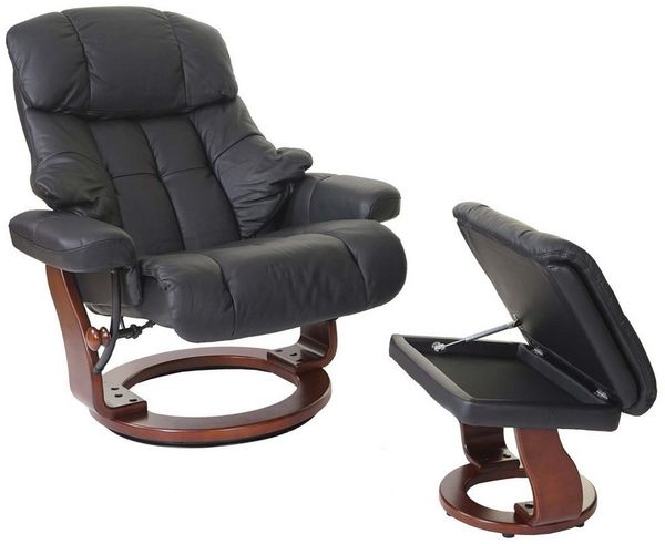MCA furniture Relaxsessel Windsor XXL, Extradicke Polsterung, inklusive gepolstertem Fußhocker mit Staufach