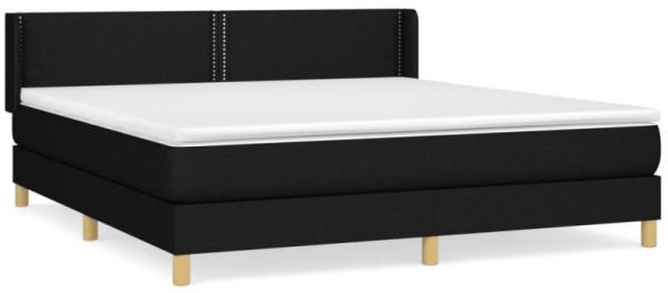 vidaXL Boxspringbett mit Matratze Schwarz 180x200 cm Stoff 3130211