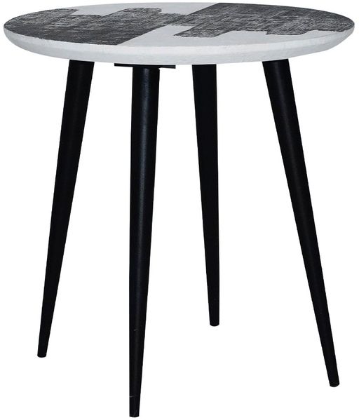 Signature 'ABSTRACT' Couchtisch Schwarz und Weiß H52 cm - Schwarz