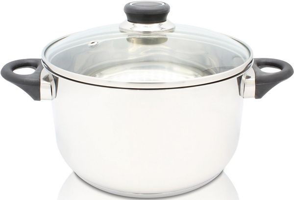 Fleischtopf 16cm DENVER Edelstahl, mit Glasdeckel