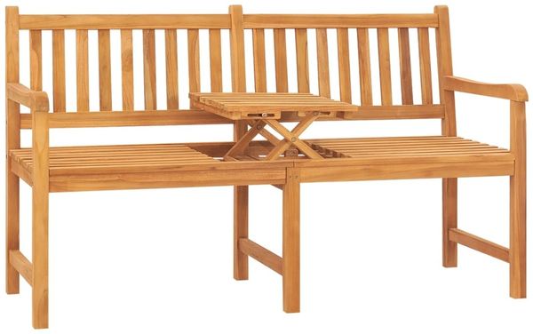 vidaXL Gartenbank 3-Sitzer mit Tisch 150 cm Massivholz Teak 316631