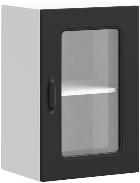 vidaXL Küchen-Hängeschrank mit Glastür Kalmar Schwarz Holzwerkstoff 853528