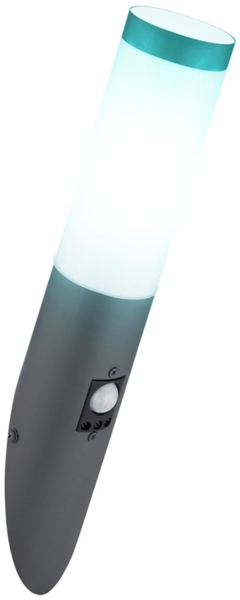 RGB LED Wandleuchte, Edelstahl, anthrazit, Sensor, H 41 cm