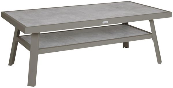 Gartencouchtisch Samvaro 140 cm von Brafab aus Aluminium und Glas, modern, beige – für Deinen Outdoor-Bereich