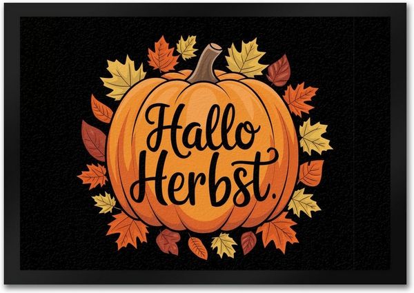 speecheese Fußmatte Hallo Herbst Fußmatte in 35x50 cm mit Kürbis und Herbstlaub