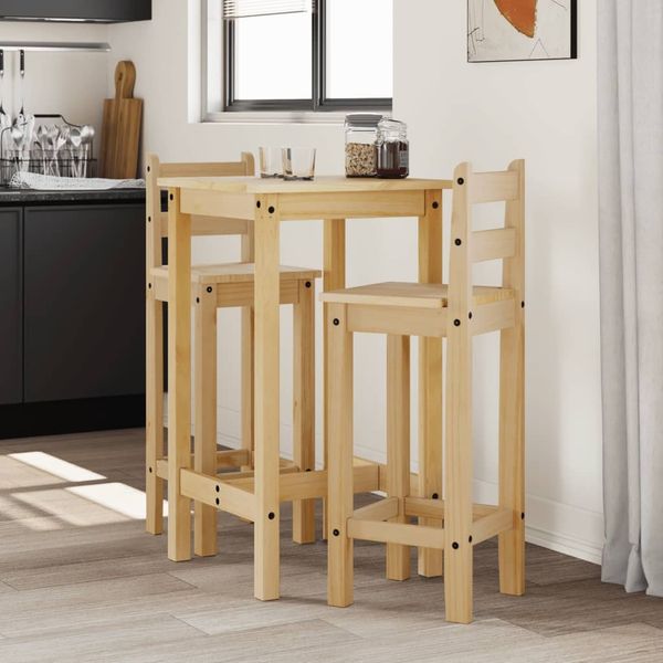 vidaXL 3-tlg. Bar-Set Massivholz Kiefer 4005687