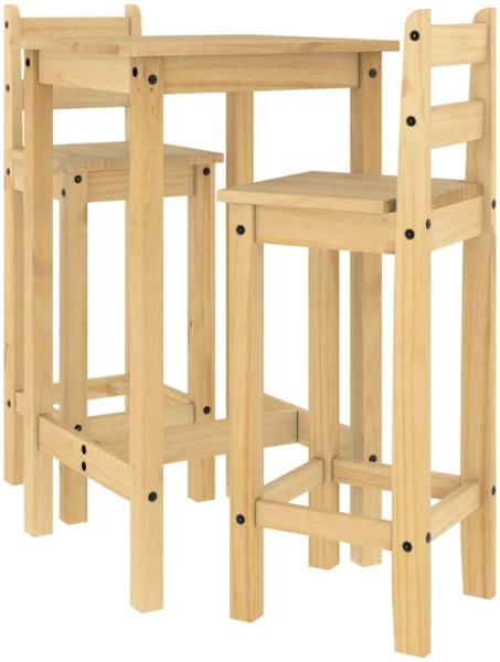 vidaXL 3-tlg. Bar-Set Massivholz Kiefer 4005687