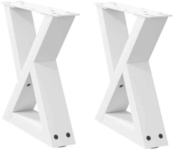 vidaXL Couchtischbeine 2 Stk. Weiß 30x(30-31,3) cm Stahl 4012677