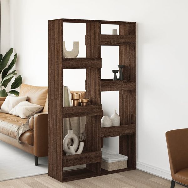 Raumteiler, Paravent Braun Eichen-Optik 100x33x175 cm Holzwerkstoff