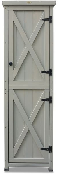 HABAU Gartenschrank "Ben" aus Holz, Grau, 45 x 45 x 160 cm