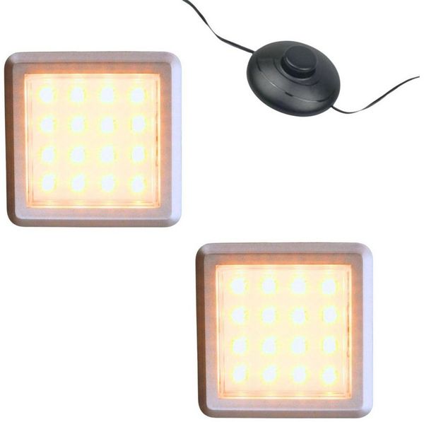 kalb Unterschrankleuchte LED Vitrinenleuchte 3000K 1-10er Set 12V Fußschalter, Unterbauleuchte, 2er Set, Warmweiß