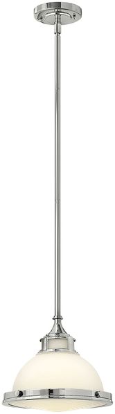 Pendellampe, Deckenlampe, Glas Metall, Chrom, D 29,2 cm