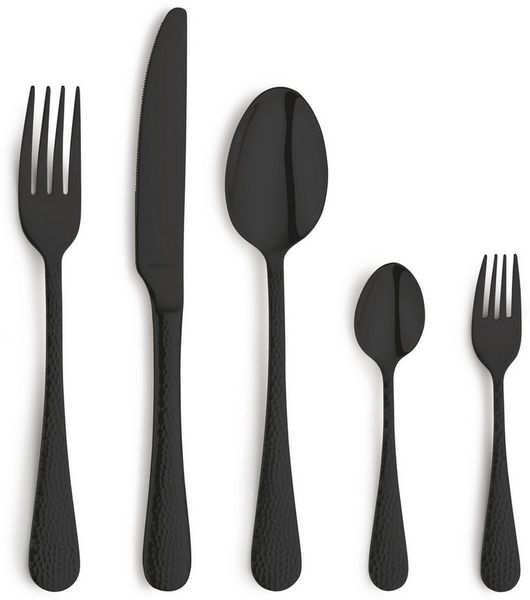 Kuppels Home CRYSTAL Besteckset 30-teilig PVD schwarz gehämmert