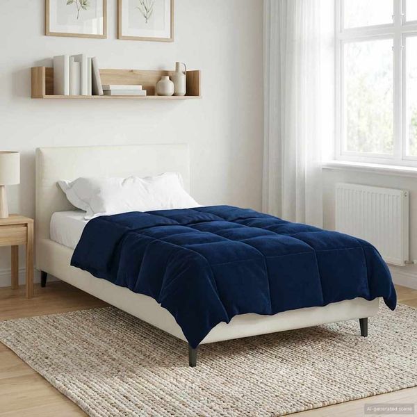 vidaXL Winterbettdecke Gepolstert Dunkelblau 155 x 200 cm Mikrofaser 42026135