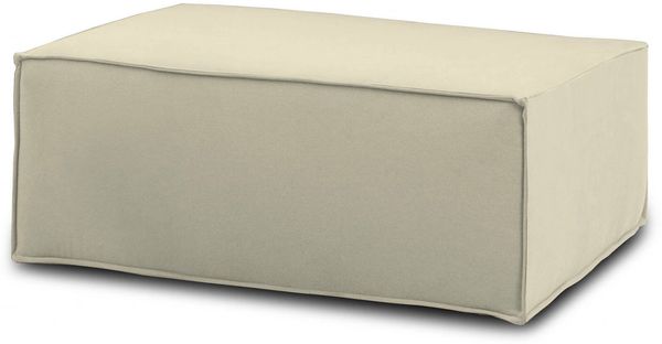 Dmora Assisi-Hocker, Wohnzimmer-Hocker, Relaxsessel aus gepolstertem Stoff, 100 % Made in Italy, 100 x 70 x 43 cm, Beige
