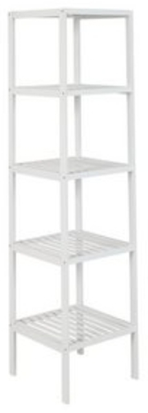 axentia Bambusregal, 5 Ablagen, ca. 36 x 145 x 36 cm, Weiß Bild 6