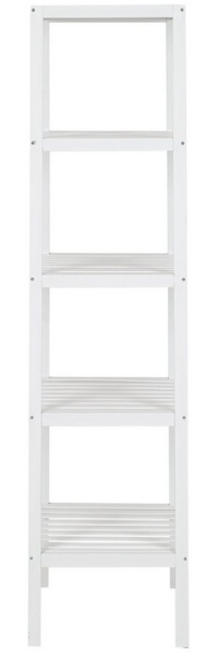 axentia Bambusregal, 5 Ablagen, ca. 36 x 145 x 36 cm, Weiß Bild 2