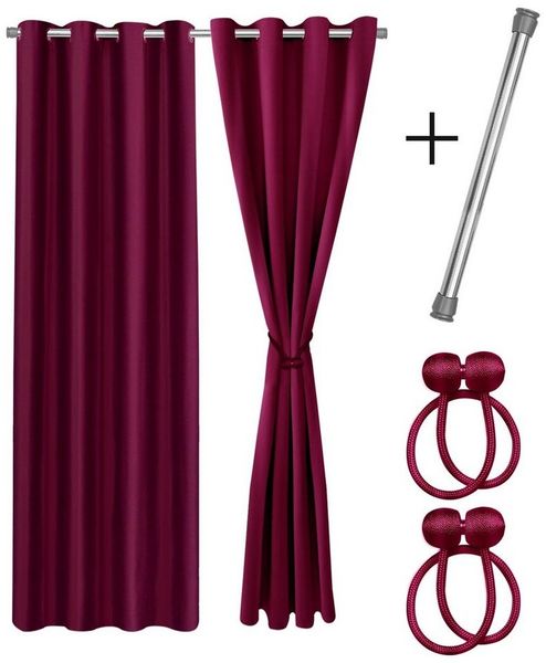 Cozyor Verdunkelungsvorhang 2er-Set inkl. 2 Magnethalter, thermoisolierend, Gardinen blickdicht (2 St), Ösen, verdunkelnd, Mikrofaser Polyester