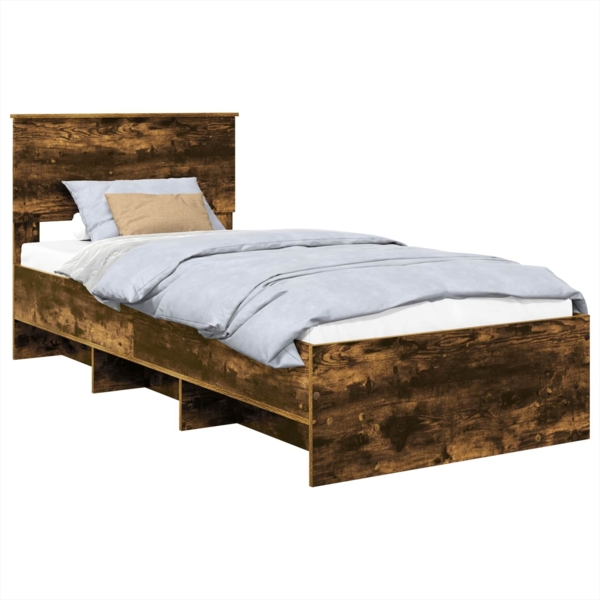 vidaXL Bettrahmen Geräucherte Eiche 80 x 200 cm Holzwerkstoff 3408904