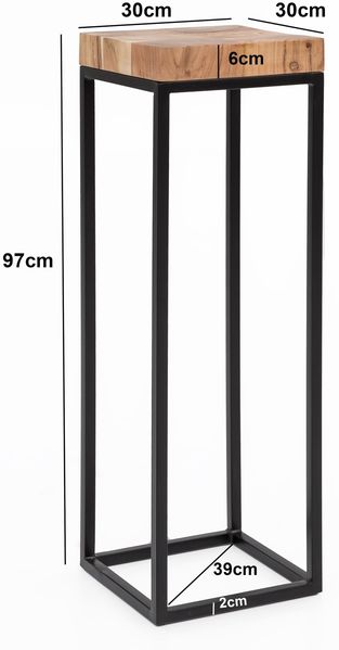 Wohnling Beistelltisch FB51448 Akazie Metall Anstelltisch 30 x 97 x 30 cm hoch Bild 7