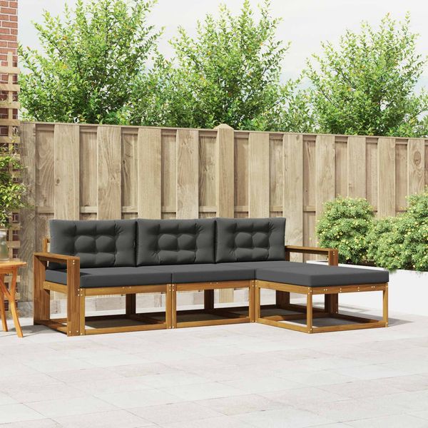 vidaXL Outdoor-Sofagarnitur mit Kissen 4 pcs Natur und Anthrazit 3367410