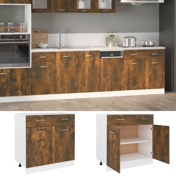 vidaXL Unterschrank mit Schublade Lyon Räuchereiche 80x46x81,5 cm 815579