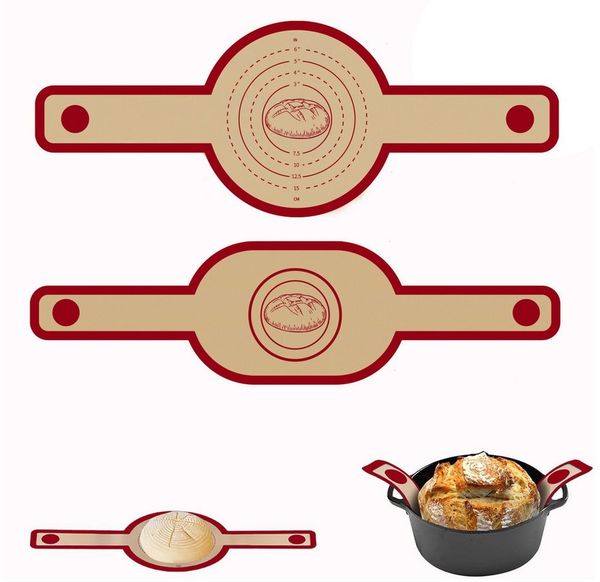 FOUORTUNATE-BEE Backmatte 2er-Set Silikon-Backmatten mit langem Griff, (2-tlg), Backunterlagen für Brot, Gebäck und vielseitiges Backen
