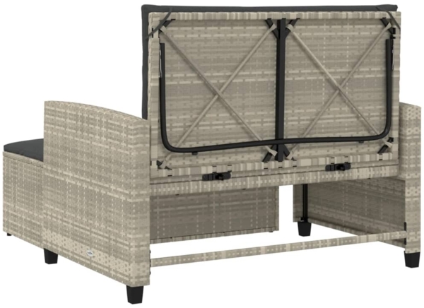 vidaXL Gartensofa mit Kissen 2-Sitzer Hellgrau Poly Rattan 365137 Bild 7