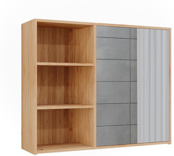 Badspiegelschrank Lucie Bambus 74 x 60 cm mit 3 offenen Fächern Vicco