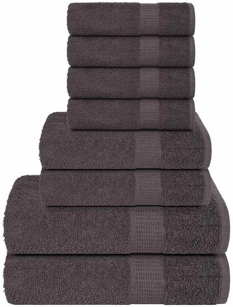 vidaXL 8-tlg. Handtuch-Set FROGN Anthrazit 360 g/m² 137062
