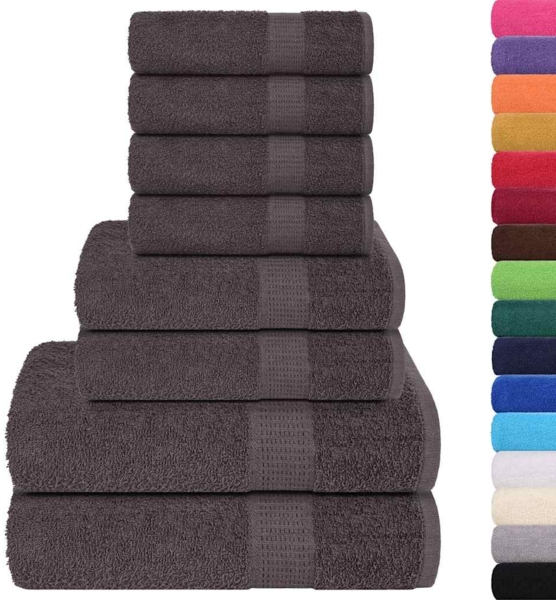 vidaXL 8-tlg. Handtuch-Set FROGN Anthrazit 360 g/m² 137062